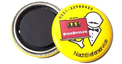 BierButler - Magnet-Button für Kühlschrank <font color=grey>(37mm)</font>